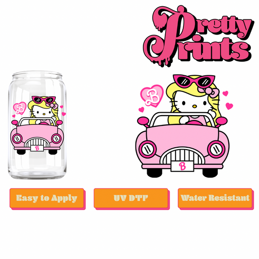 UVDTF Kitty Barb Driving   Decal