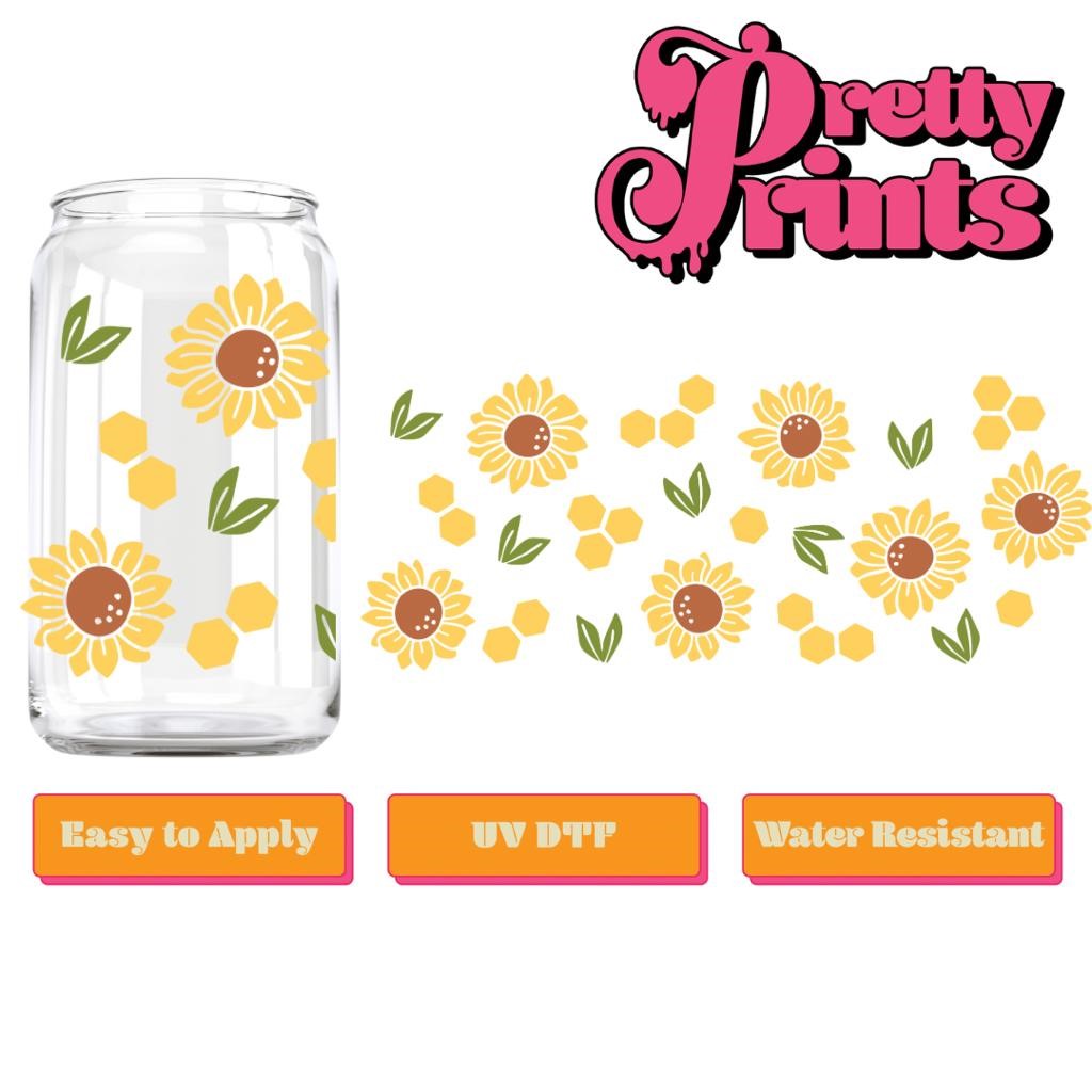 Sunflowers UVDTF Libbey Wrap 16oz