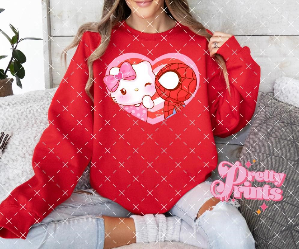 DTF EXCLUSIVE  Kitty & Spider Pink Heart